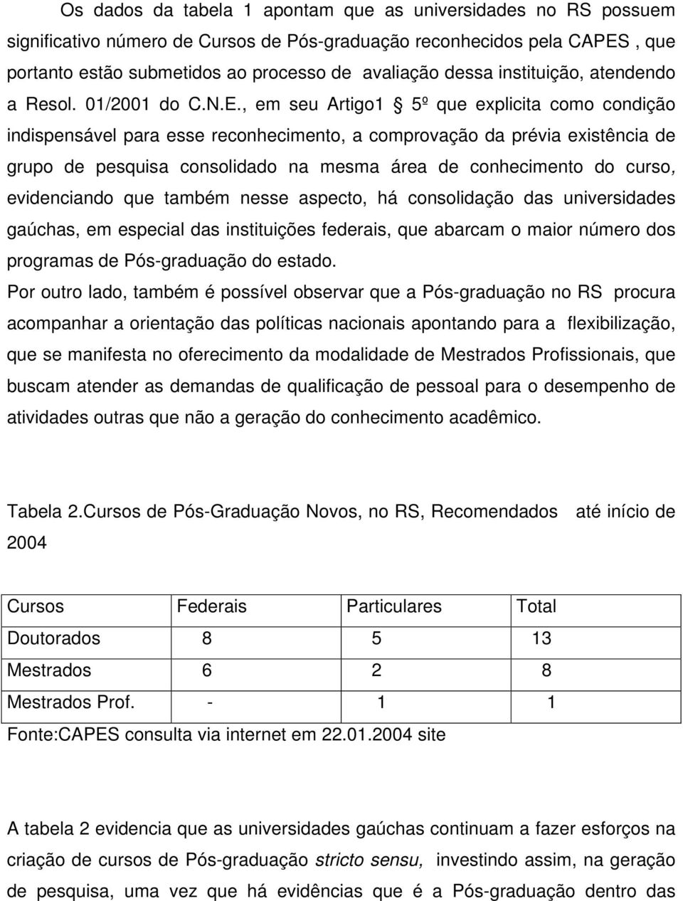 , em seu Artigo1 5º que explicita como condição indispensável para esse reconhecimento, a comprovação da prévia existência de grupo de pesquisa consolidado na mesma área de conhecimento do curso,