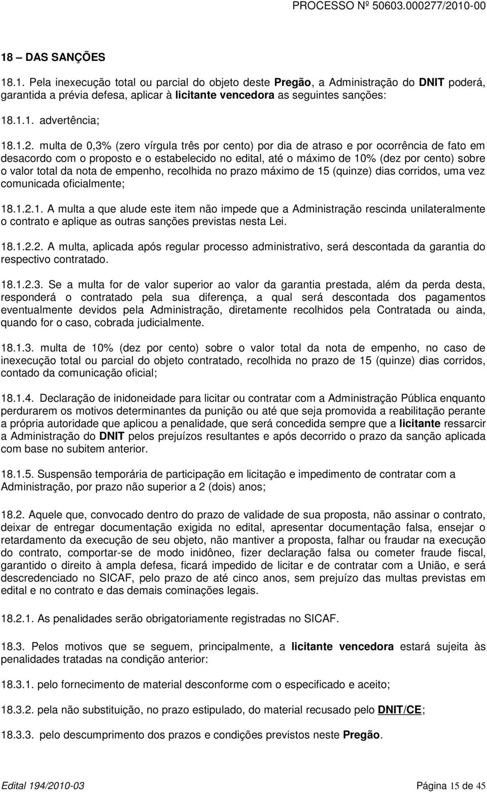 total da nota de empenho, recolhida no prazo máximo de 15