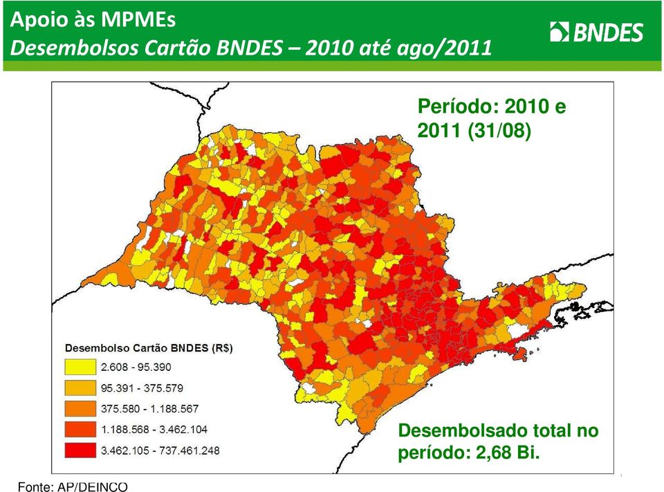 2010 e 2011 (31/08) Fonte: AP/DEINCO