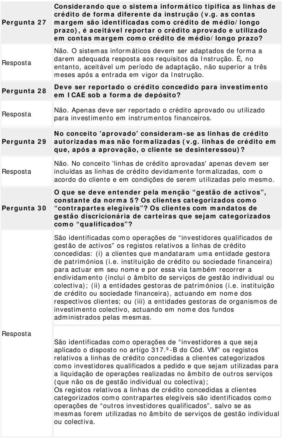 É, no entanto, aceitável um período de adaptação, não superior a três meses após a entrada em vigor da Instrução.