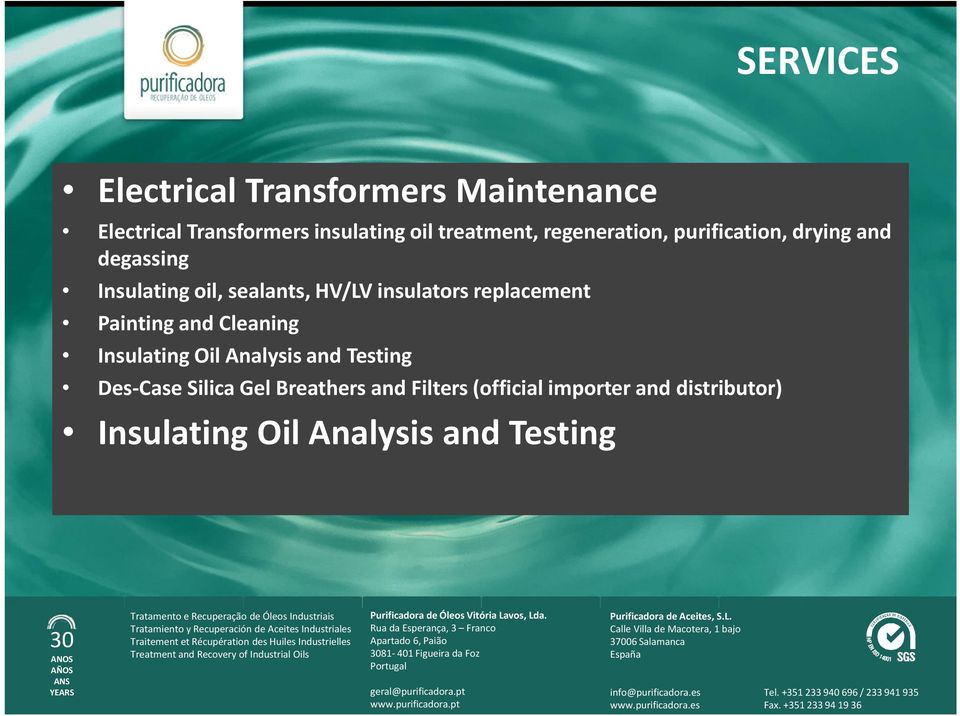 insulators replacement Painting and Cleaning Insulating Oil Analysis and Testing Des-Case