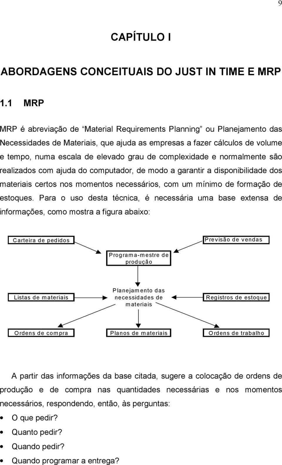 complexidade e normalmente são realizados com ajuda do computador, de modo a garantir a disponibilidade dos materiais certos nos momentos necessários, com um mínimo de formação de estoques.