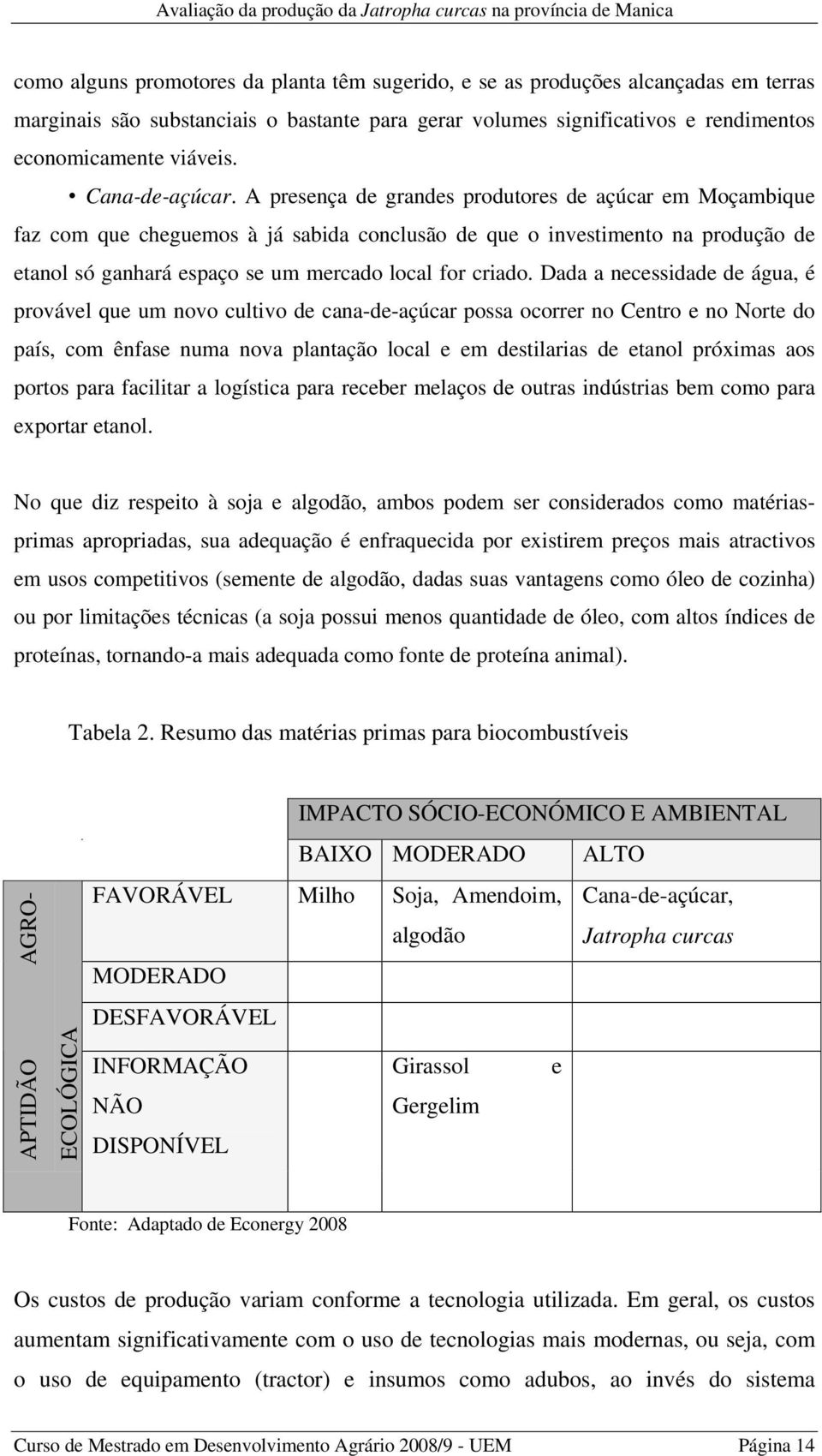 A presença de grandes produtores de açúcar em Moçambique faz com que cheguemos à já sabida conclusão de que o investimento na produção de etanol só ganhará espaço se um mercado local for criado.