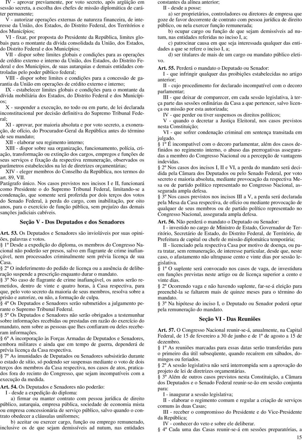 da União, dos Estados, do Distrito Federal e dos Municípios; VII - dispor sobre limites globais e condições para as operações de crédito externo e interno da União, dos Estados, do Distrito Federal e