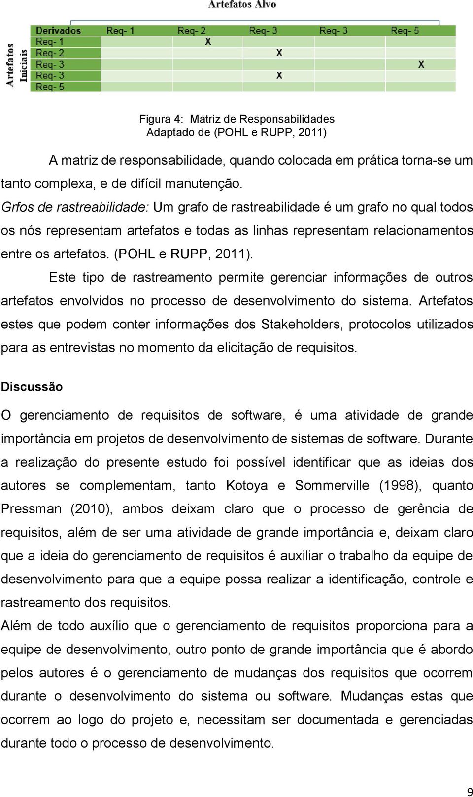 Este tipo de rastreamento permite gerenciar informações de outros artefatos envolvidos no processo de desenvolvimento do sistema.