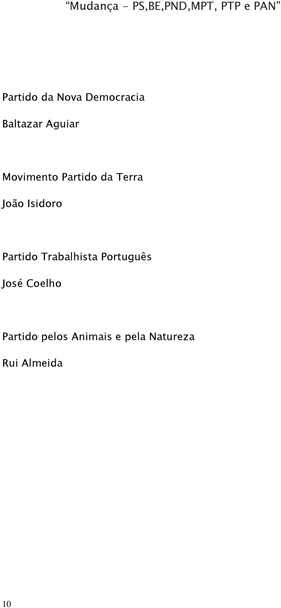 Partido Trabalhista Português José Coelho