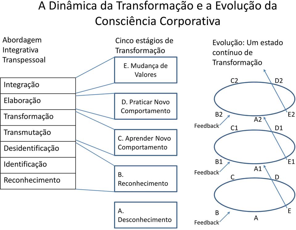 Mudança de Valores Evolução: Um estado contínuo de Transformação C2 D2 Elaboração Transformação Transmutação