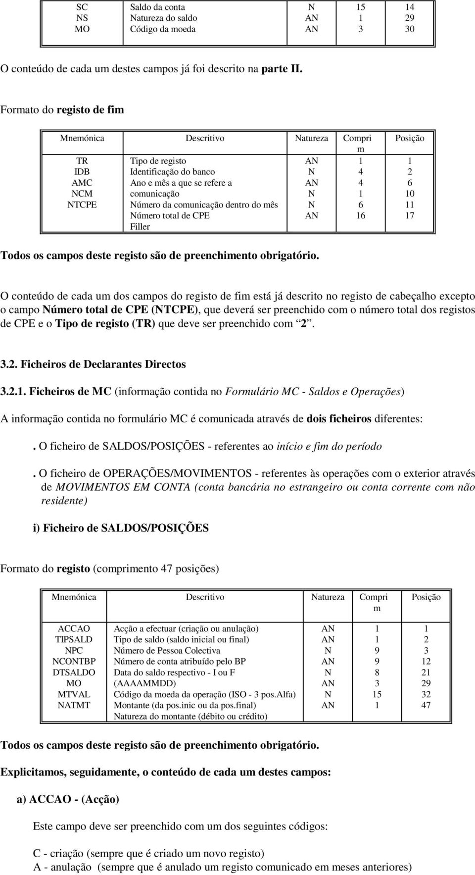 de CPE 6 Filler 6 0 7 Todos os capos deste registo são de preenchiento obrigatório.