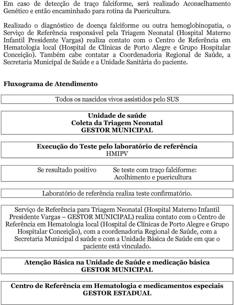 Centro de Referência em Hematologia local (Hospital de Clínicas de Porto Alegre e Grupo Hospitalar Conceição).