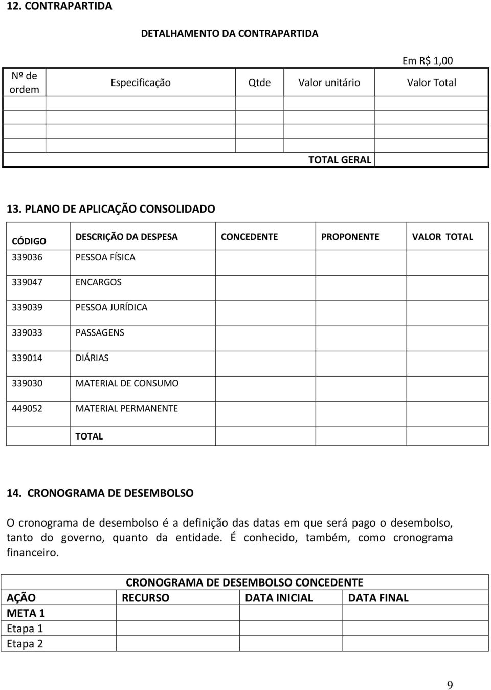 PASSAGENS 33904 DIÁRIAS 339030 MATERIAL DE CONSUMO 449052 MATERIAL PERMANENTE 4.