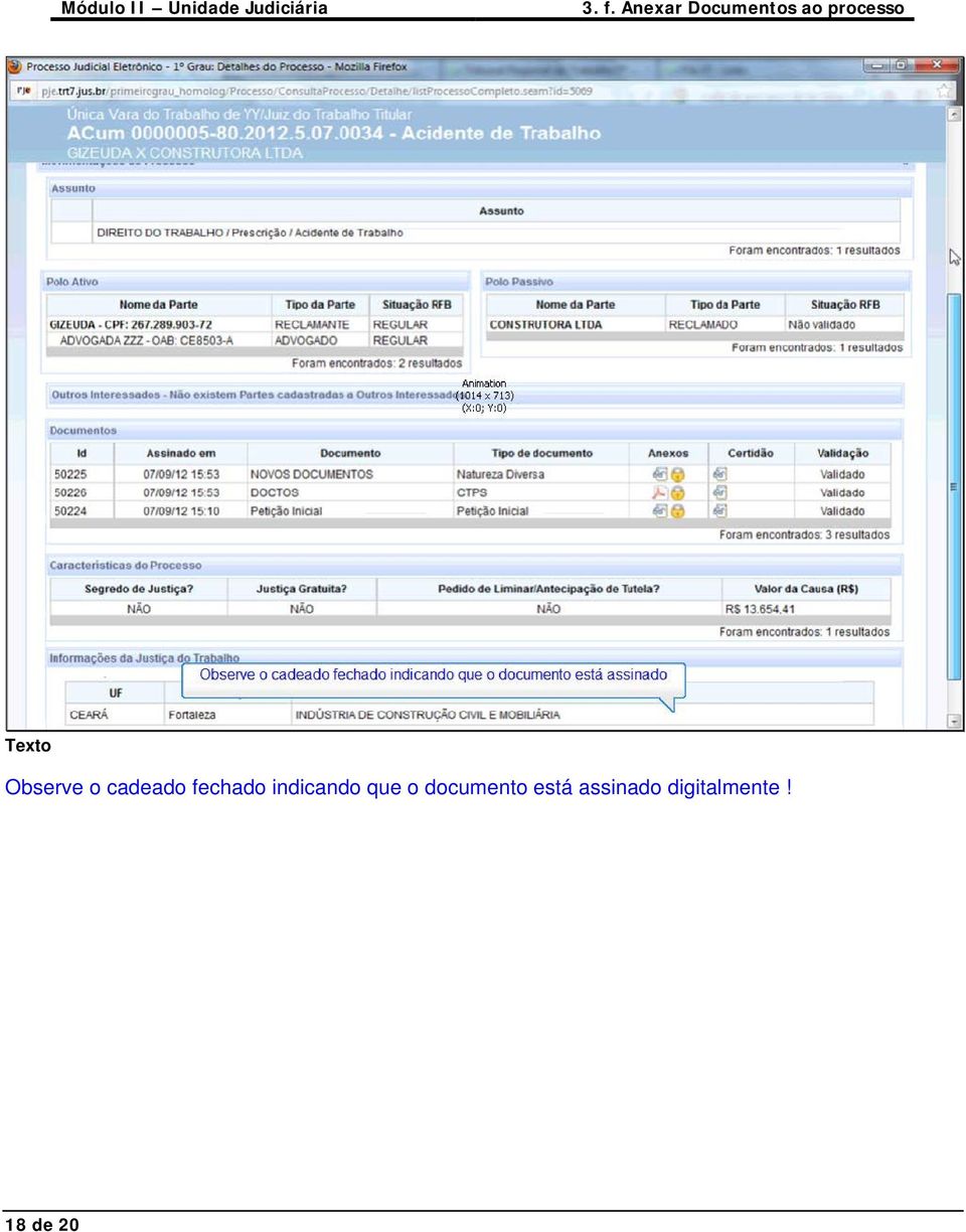 o documento está