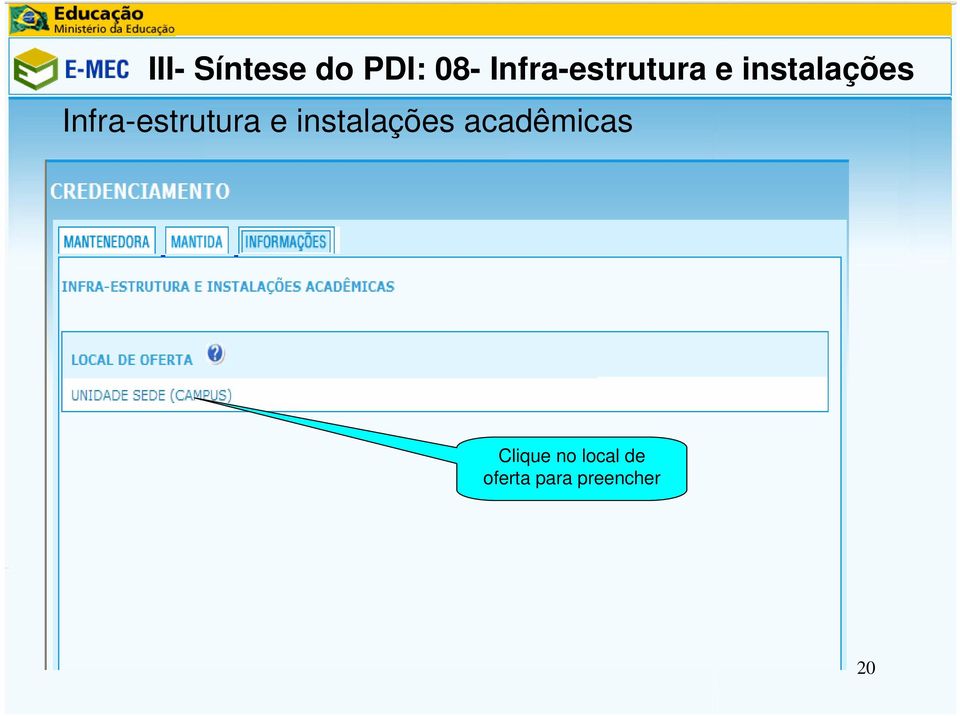 instalações acadêmicas Informações da