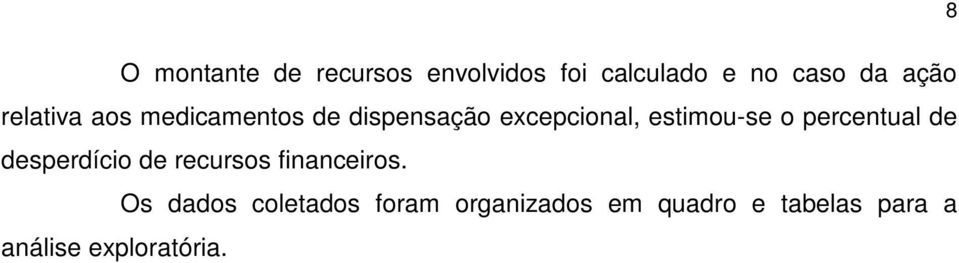 percentual de desperdício de recursos financeiros.