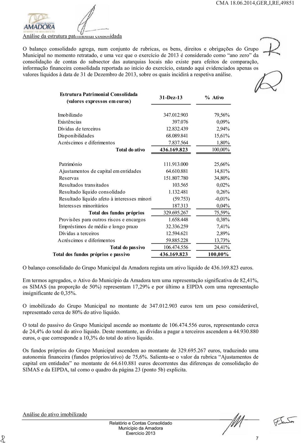 exercício, estando aqui evidenciados apenas os valores líquidos à data de 31 de Dezembro de 2013, sobre os quais incidirá a respetiva análise.