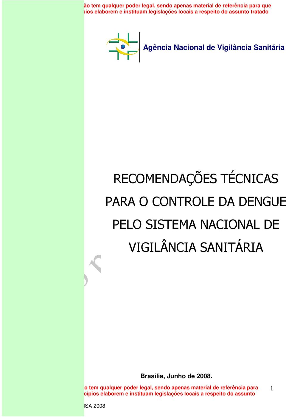 título título Texto em RECOMENDAÇÕES TÉCNICAS PARA O CONTROLE DA