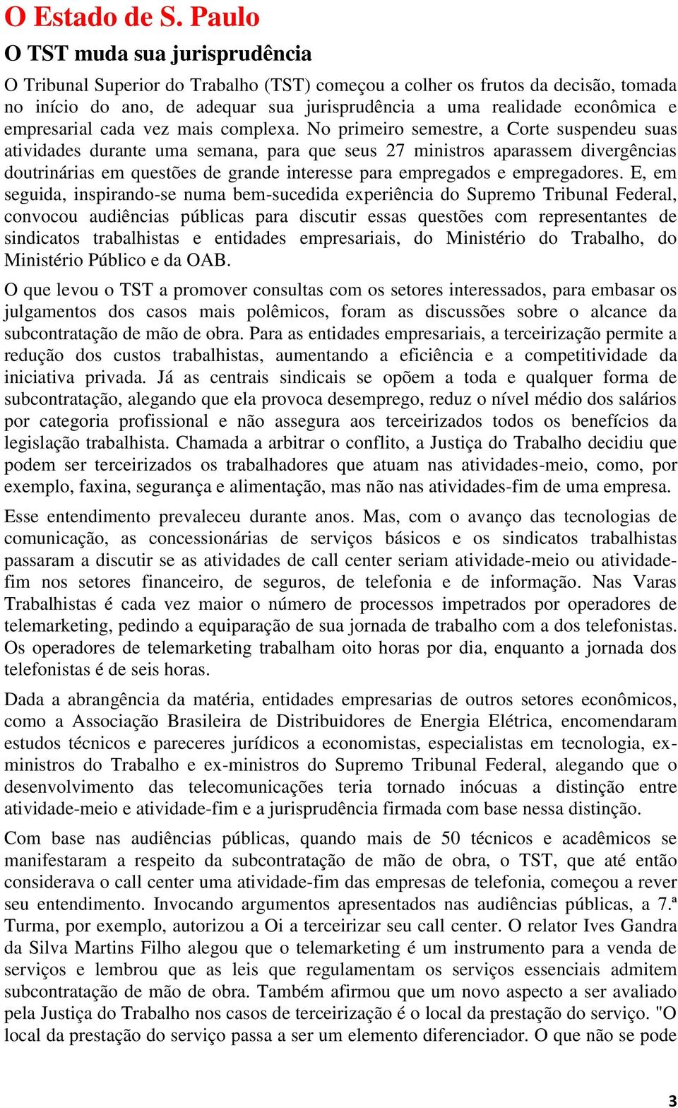 empresarial cada vez mais complexa.