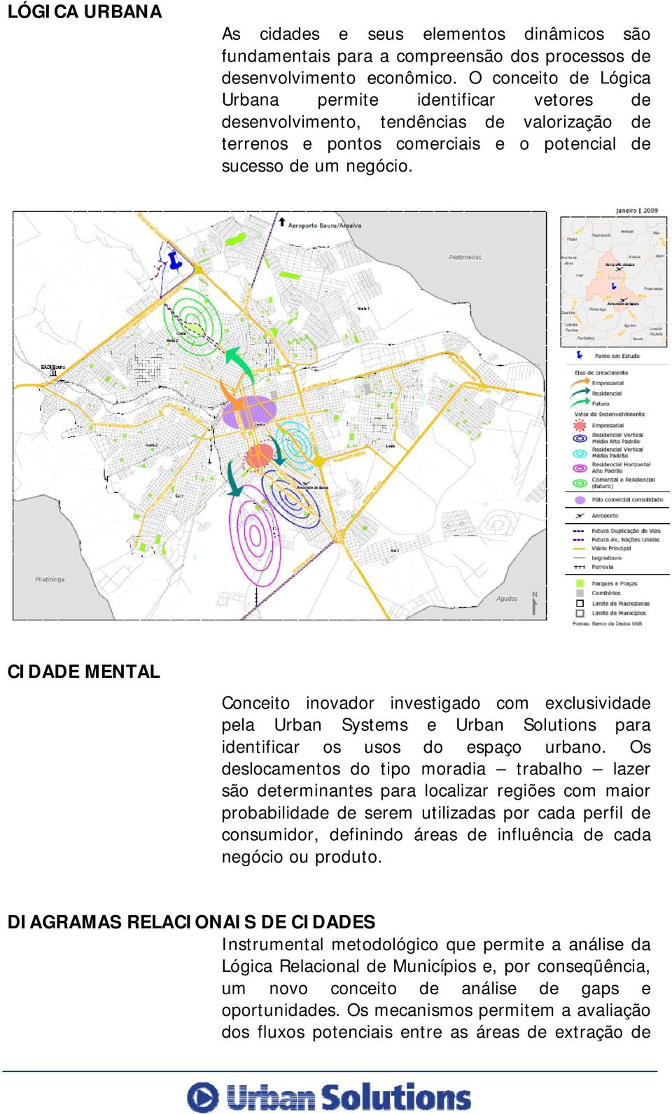 CIDADE MENTAL Conceito inovador investigado com exclusividade pela Urban Systems e Urban Solutions para identificar os usos do espaço urbano.