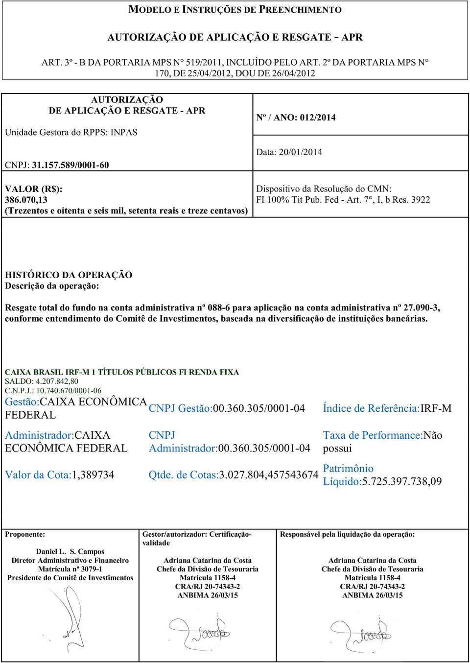 090-3, conforme entendimento do Comitê de Investimentos, baseada na diversificação de instituições bancárias.