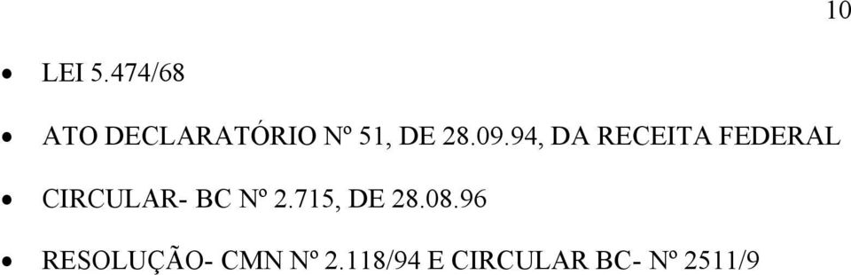 94, DA RECEITA FEDERAL CIRCULAR- BC Nº