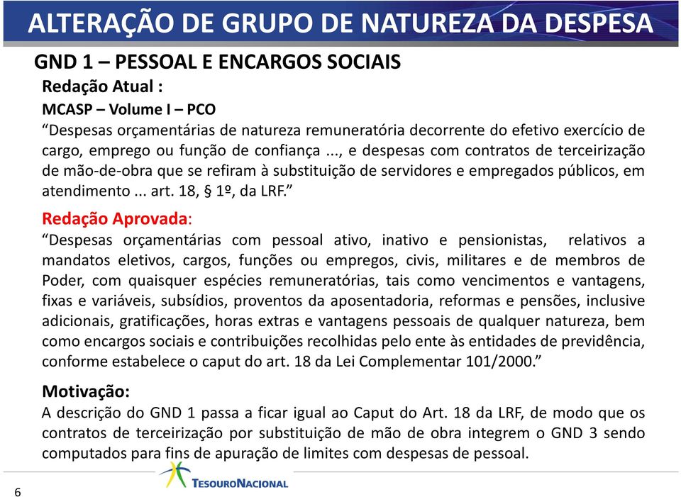 Redação Aprovada: Despesas orçamentárias com pessoal ativo, inativo e pensionistas, relativos a mandatos eletivos, cargos, funções ou empregos, civis, militares e de membros de Poder, com quaisquer