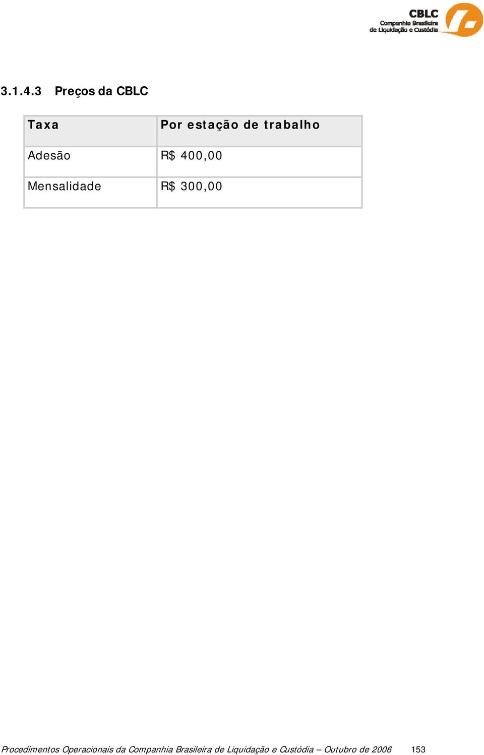 Adesão R$ 400,00 Mensalidade R$ 300,00