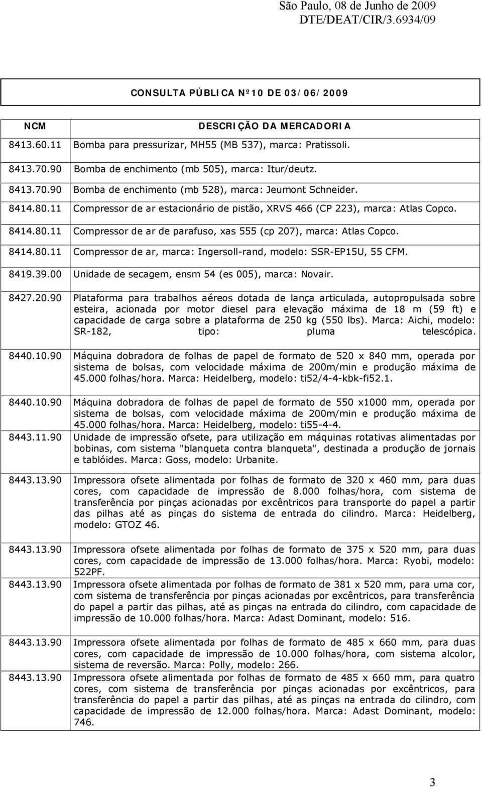 8419.39.00 Unidade de secagem, ensm 54 (es 005), marca: Novair. 8427.20.