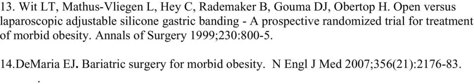 randomized trial for treatment of morbid obesity.
