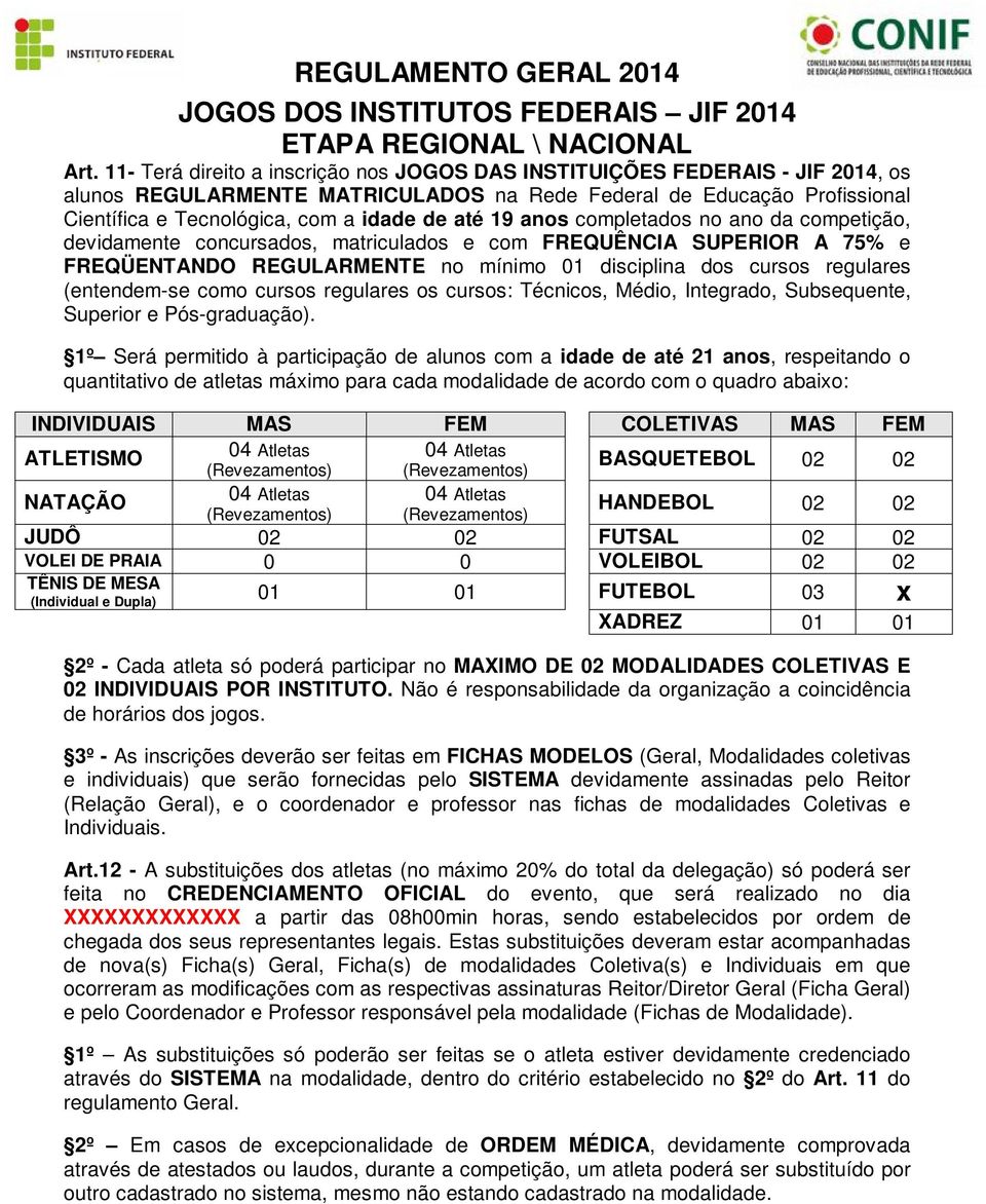 (entendem-se como cursos regulares os cursos: Técnicos, Médio, Integrado, Subsequente, Superior e Pós-graduação).