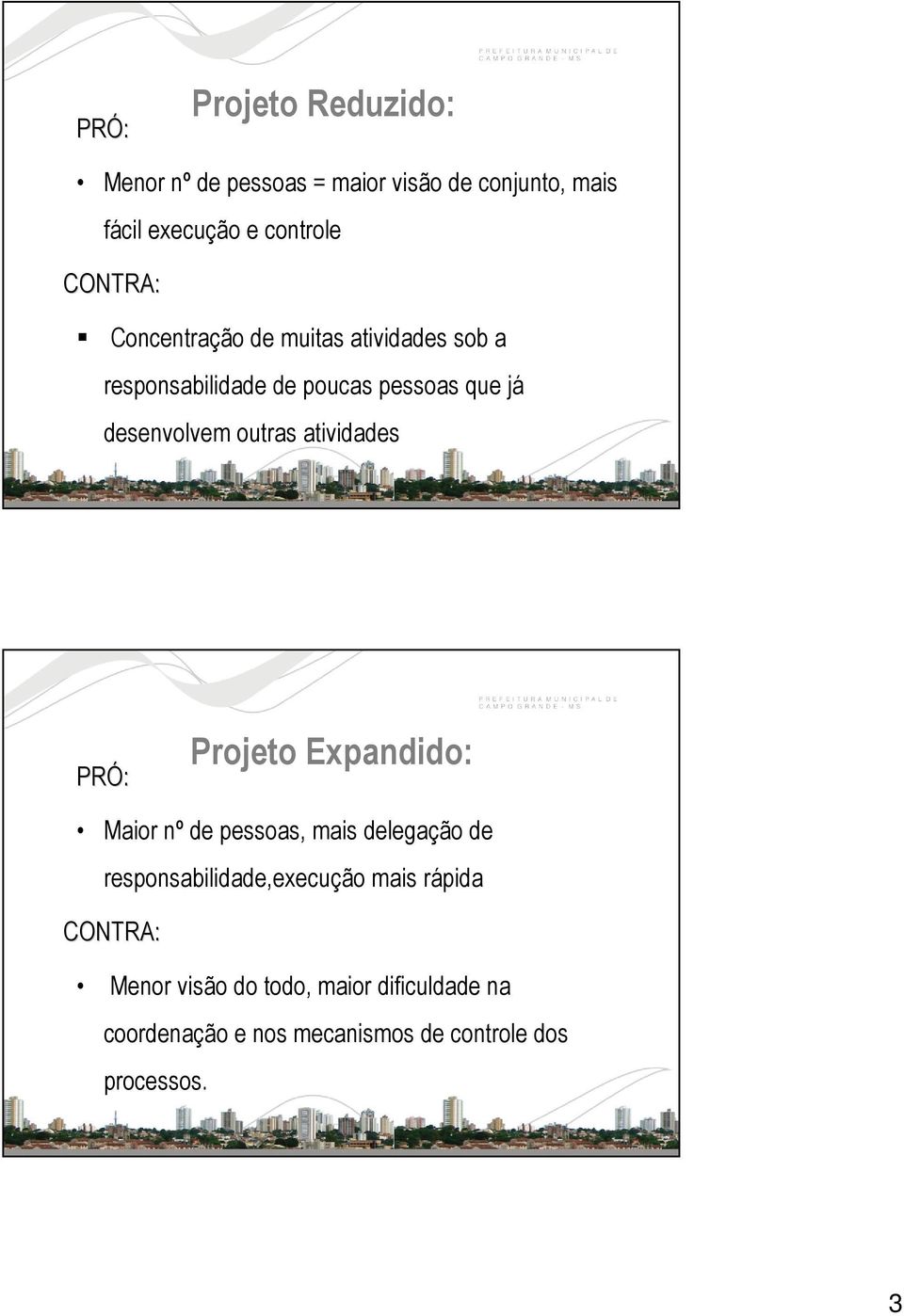 outras atividades PRÓ: Projeto Expandido: Maior nº de pessoas, mais delegação de responsabilidade,execução