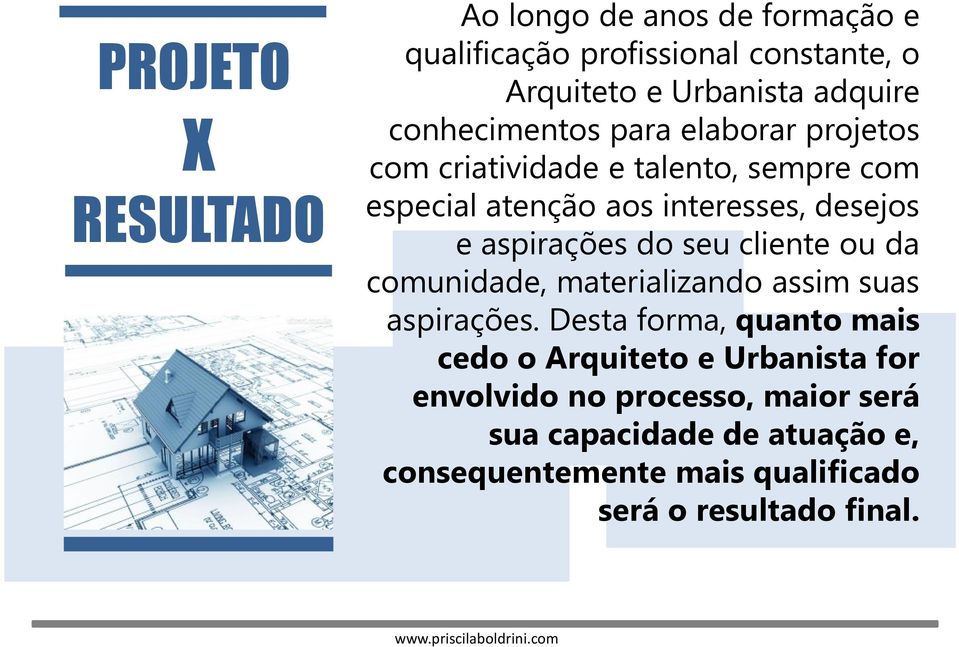 aspirações do seu cliente ou da comunidade, materializando assim suas aspirações.