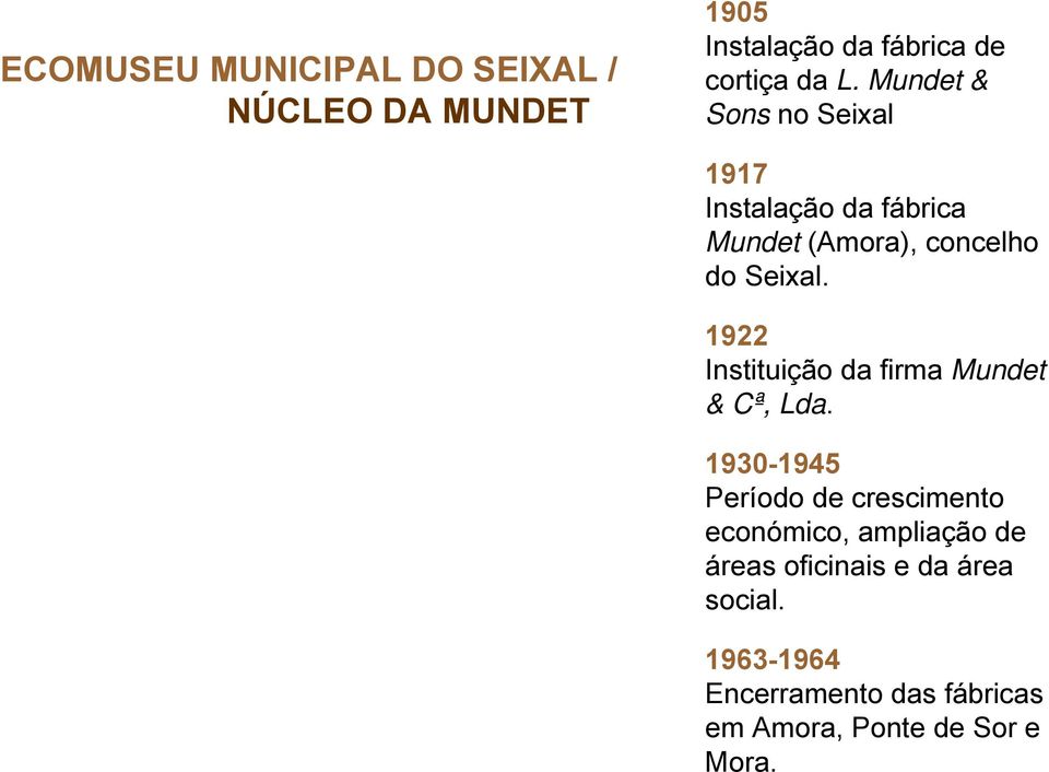 1922 Instituição da firma Mundet & Cª, Lda.