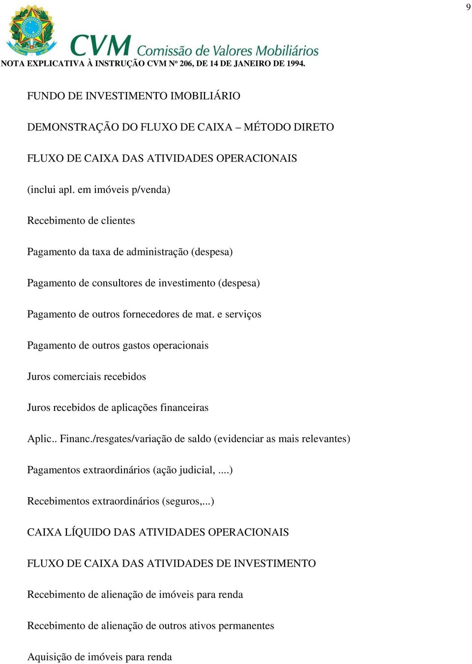 e serviços Pagamento de outros gastos operacionais Juros comerciais recebidos Juros recebidos de aplicações financeiras Aplic.. Financ.