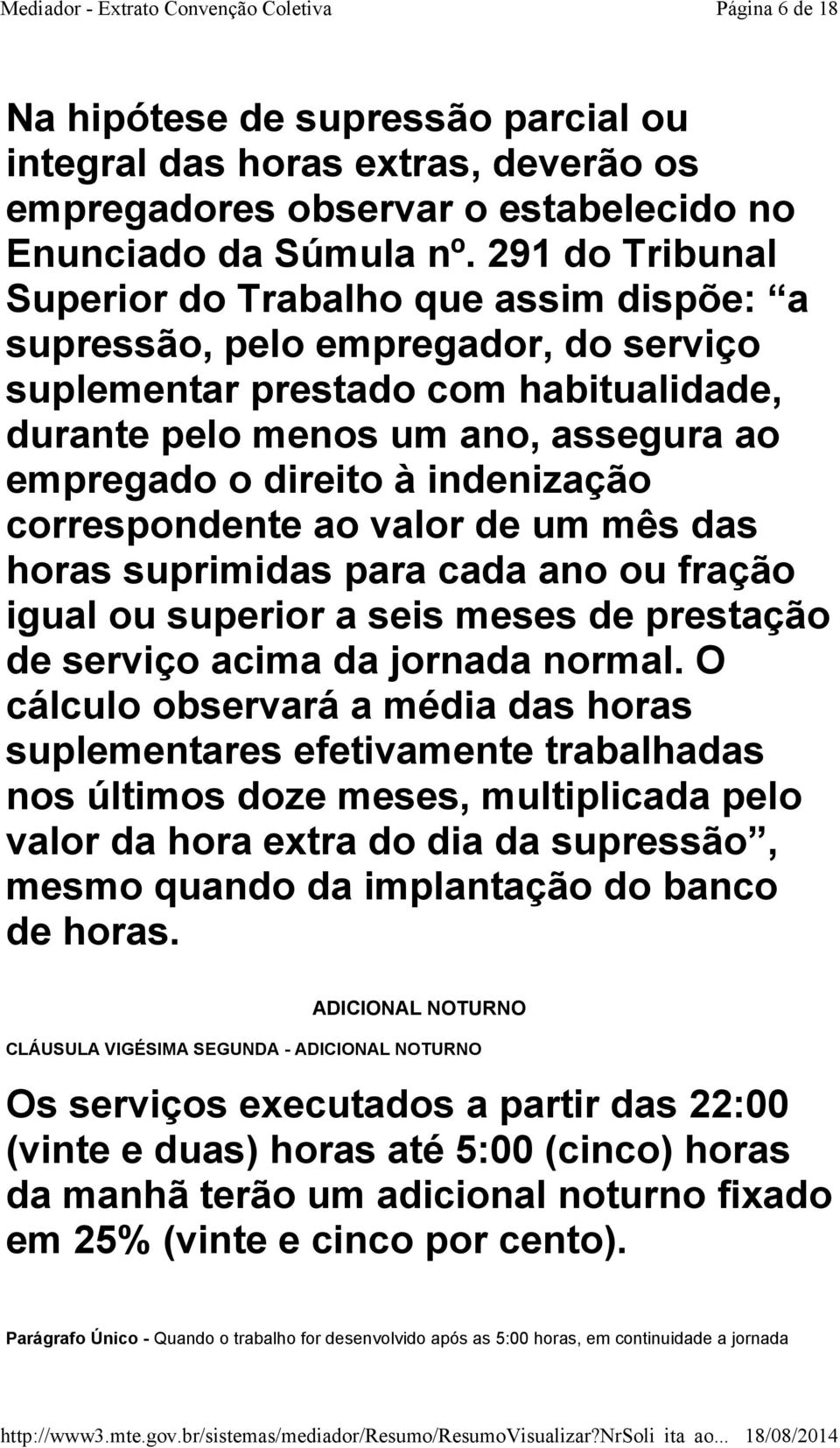 indenização correspondente ao valor de um mês das horas suprimidas para cada ano ou fração igual ou superior a seis meses de prestação de serviço acima da jornada normal.