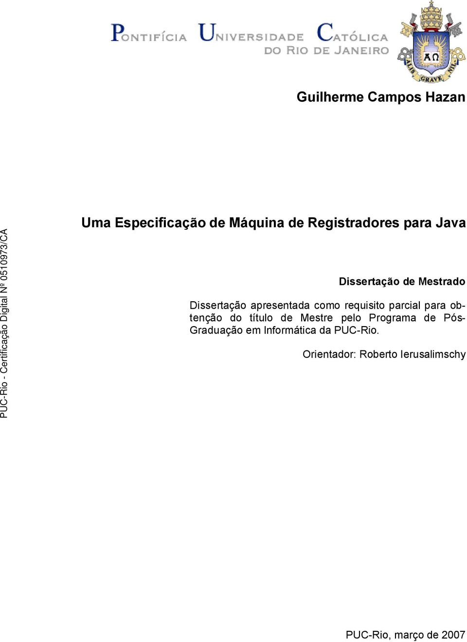 parcial para obtenção do título de Mestre pelo Programa de Pós- Graduação