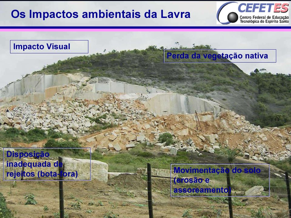 Disposição inadequada de rejeitos