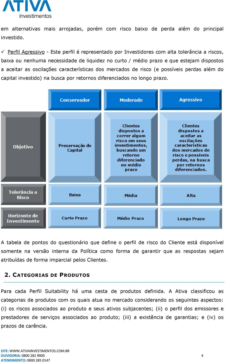 oscilações características dos mercados de risco (e possíveis perdas além do capital investido) na busca por retornos diferenciados no longo prazo.