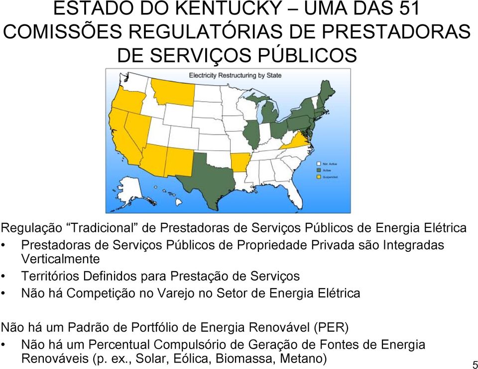 Territórios Definidos para Prestação de Serviços Não há Competição no Varejo no Setor de Energia Elétrica Não há um Padrão de