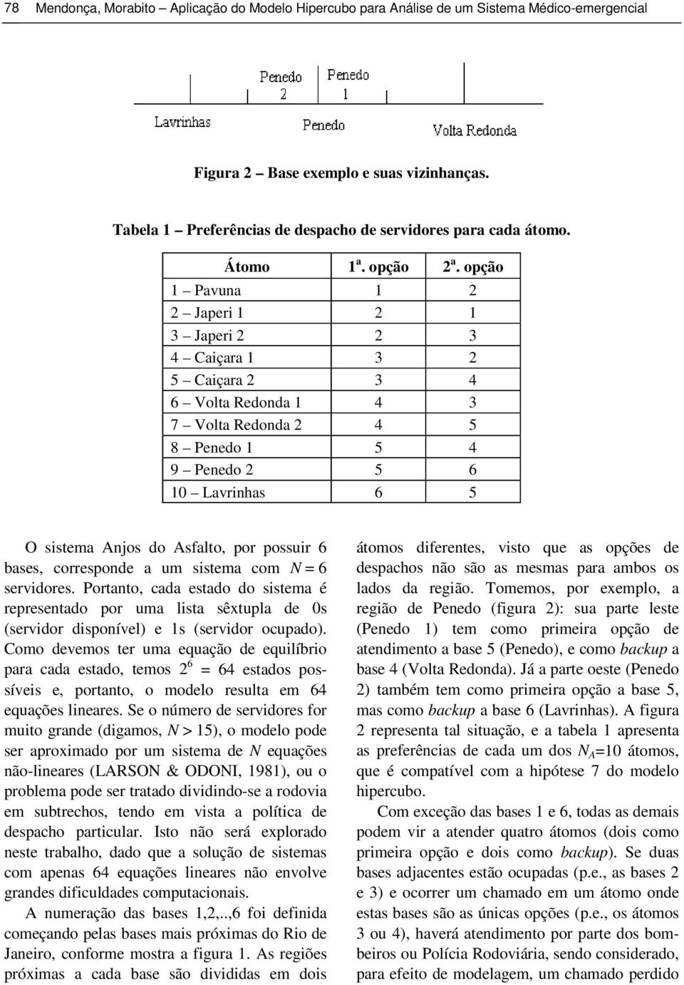 opção 1 Pavuna 1 2 2 Japeri 1 2 1 3 Japeri 2 2 3 4 Caiçara 1 3 2 5 Caiçara 2 3 4 6 Volta Redonda 1 4 3 7 Volta Redonda 2 4 5 8 Penedo 1 5 4 9 Penedo 2 5 6 10 Lavrinhas 6 5 O sistema Anjos do Asalto,