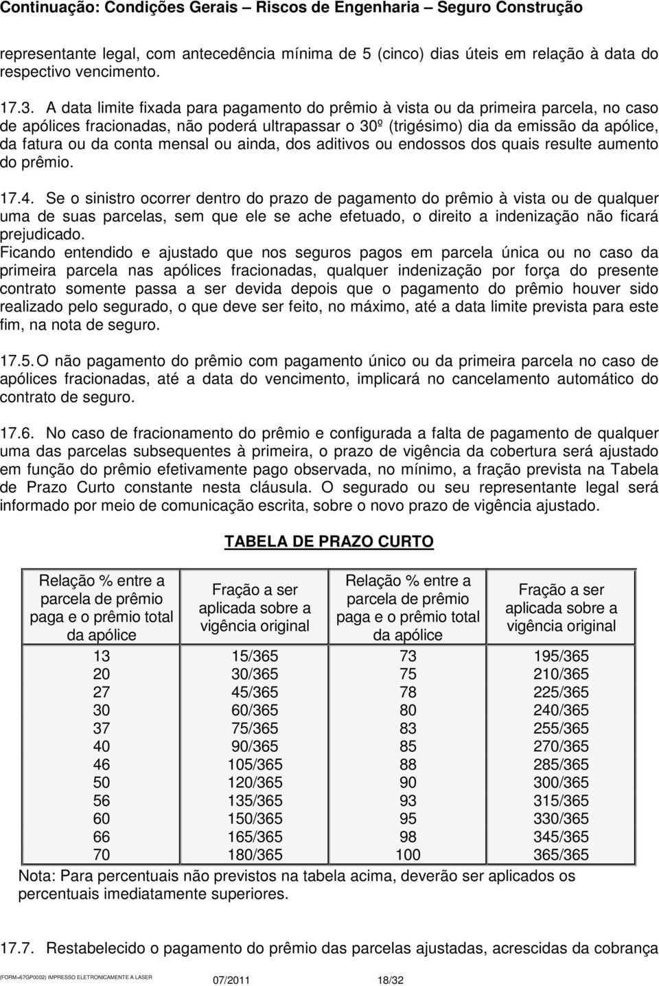 conta mensal ou ainda, dos aditivos ou endossos dos quais resulte aumento do prêmio. 17.4.