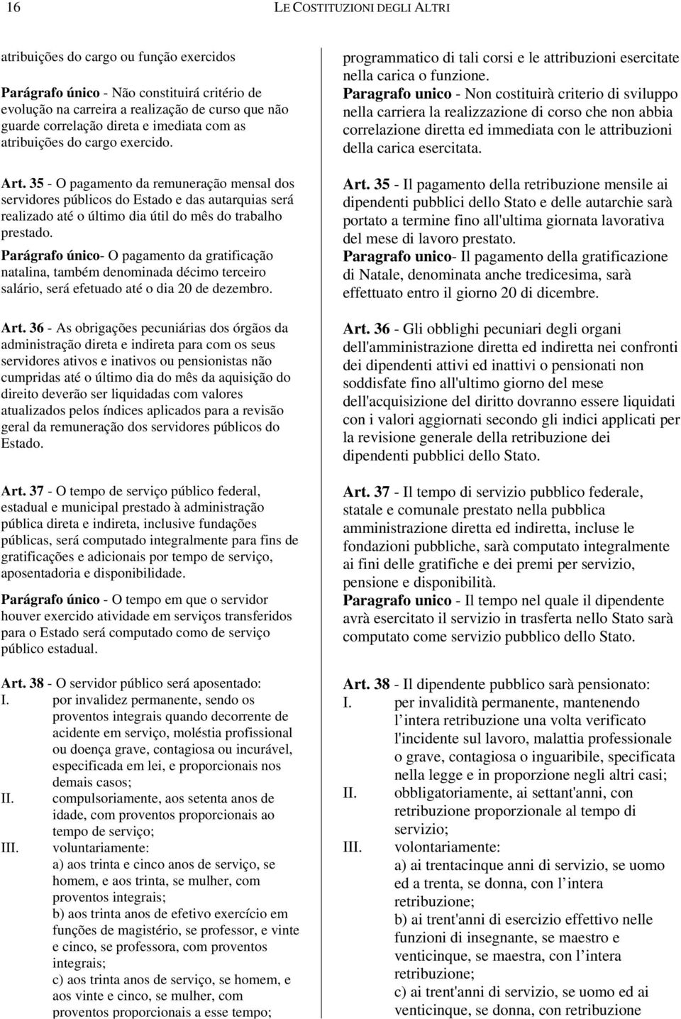 35 - O pagamento da remuneração mensal dos servidores públicos do Estado e das autarquias será realizado até o último dia útil do mês do trabalho prestado.