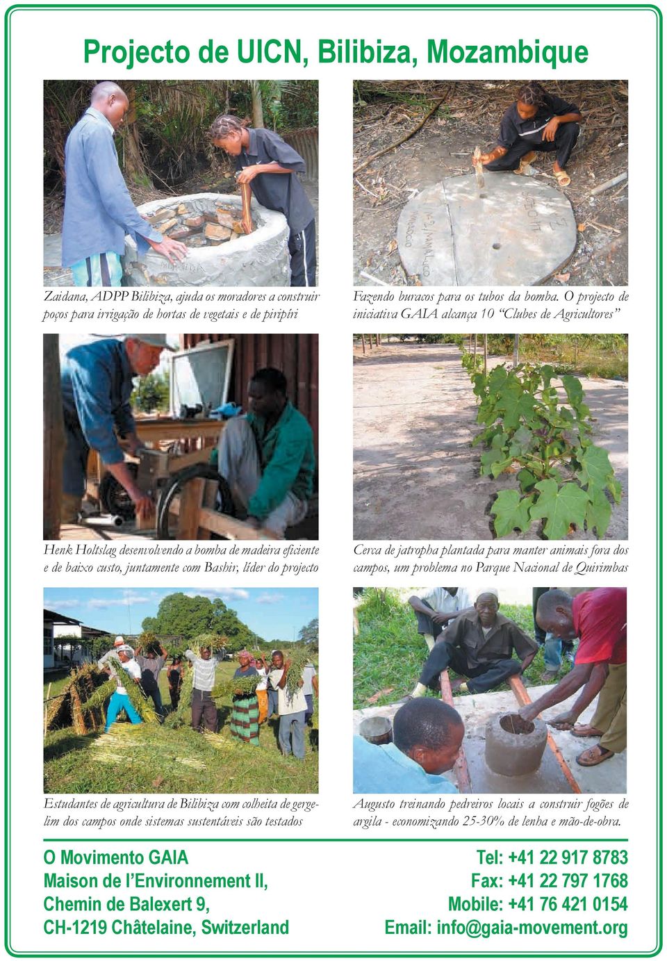 plantada para manter animais fora dos campos, um problema no Parque Nacional de Quirimbas Estudantes de agricultura de Bilibiza com colheita de gergelim dos campos onde sistemas sustentáveis são