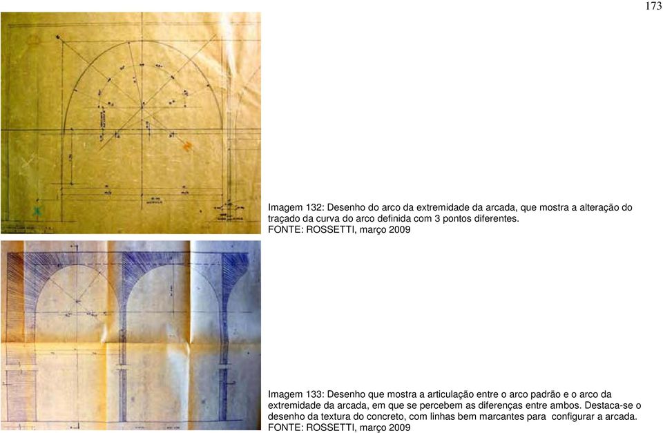 FONTE: ROSSETTI, março 2009 Imagem 133: Desenho que mostra a articulação entre o arco padrão e o arco da