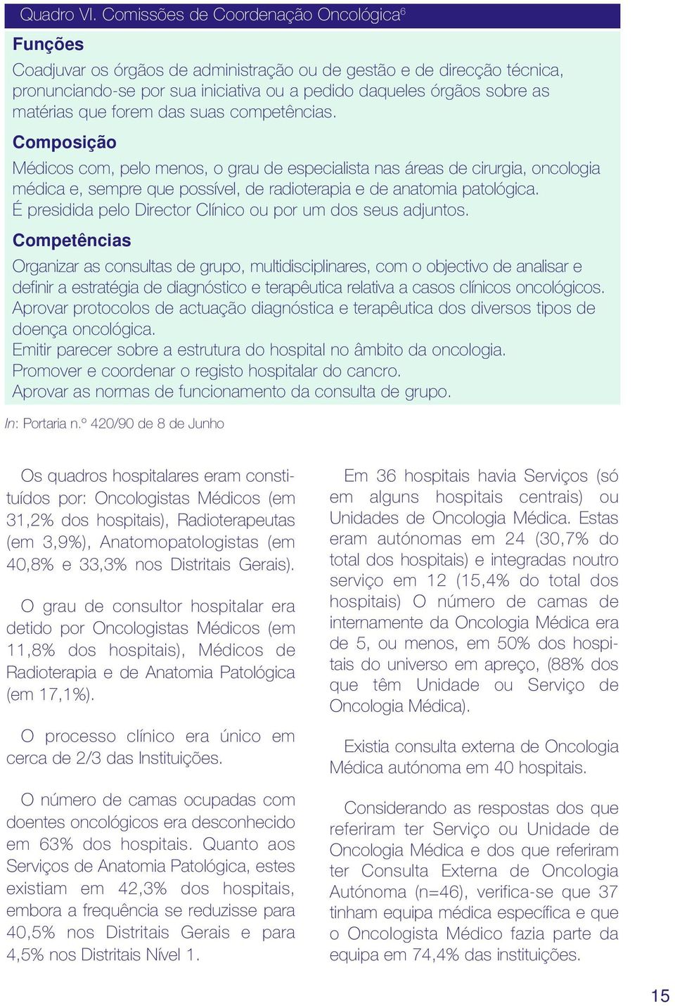 que forem das suas competências. Composição Médicos com, pelo menos, o grau de especialista nas áreas de cirurgia, oncologia médica e, sempre que possível, de radioterapia e de anatomia patológica.