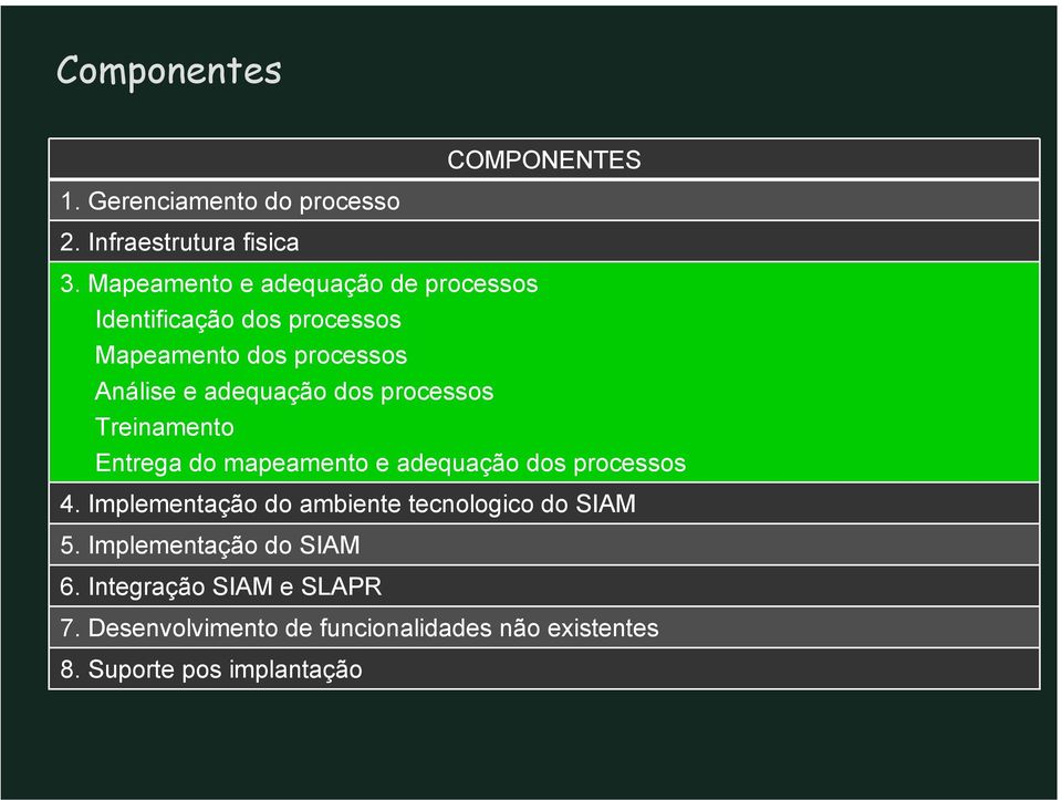 adequação dos processos Treinamento