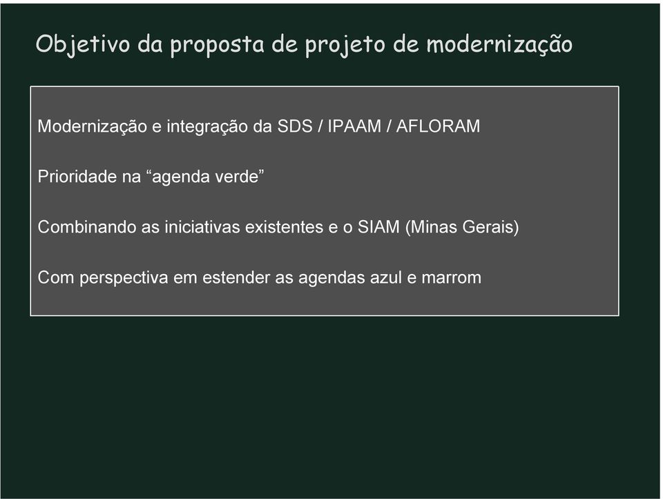 Prioridade na agenda verde Combinando as iniciativas