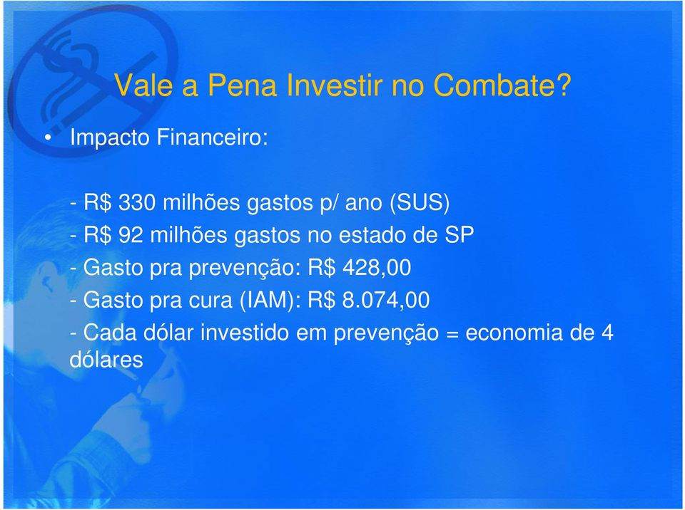 milhões gastos no estado de SP - Gasto pra prevenção: R$ 428,00