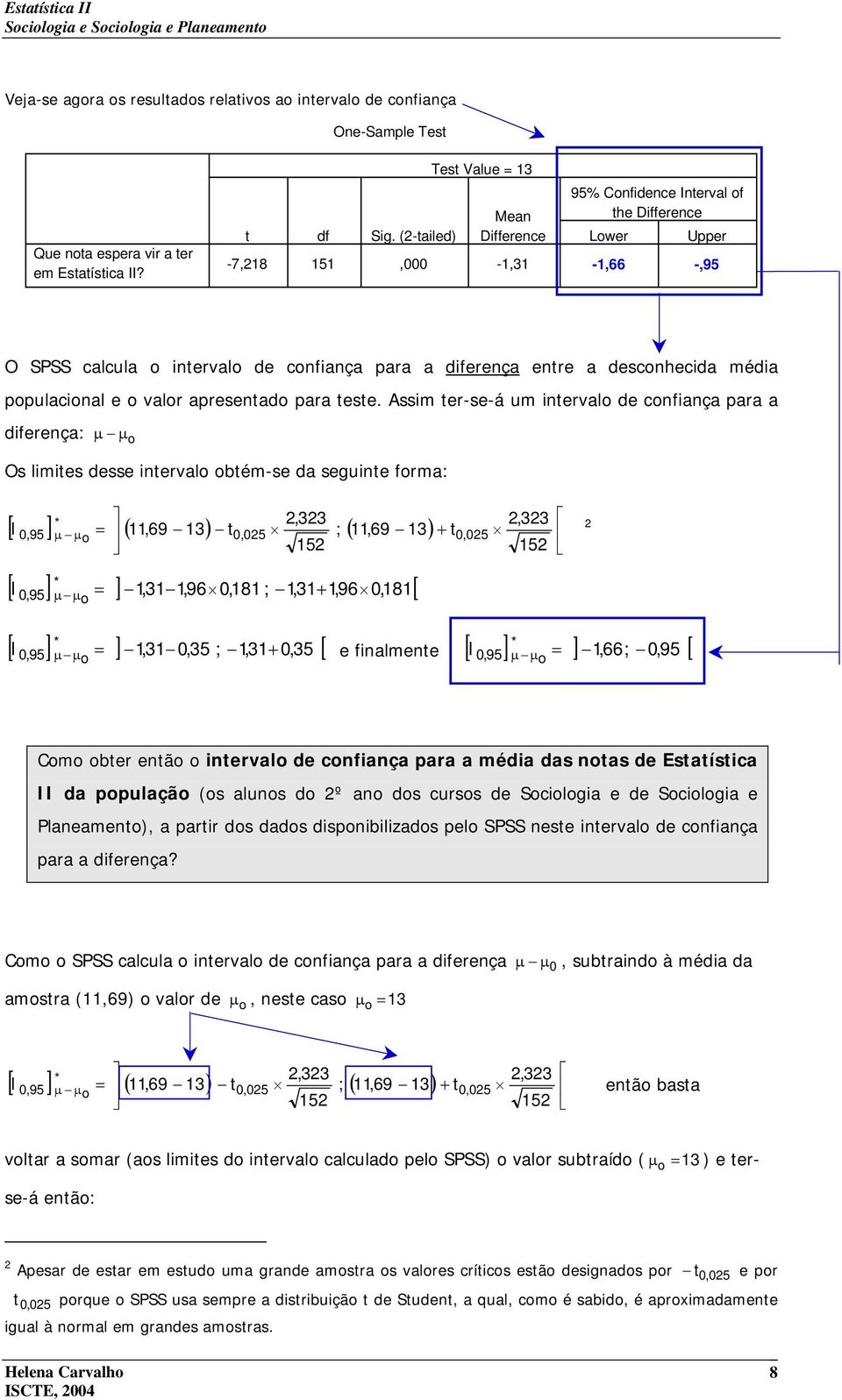 ppulacinal e valr apresentad para teste.