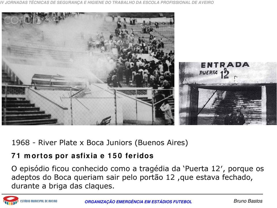 conhecido como a tragédia da Puerta 12, porque os adeptos do Boca queriam sair pelo portão 12,que