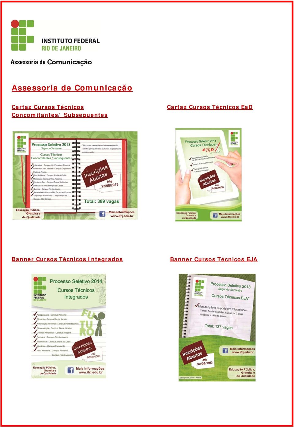 Cartaz Cursos Técnicos EaD Banner Cursos