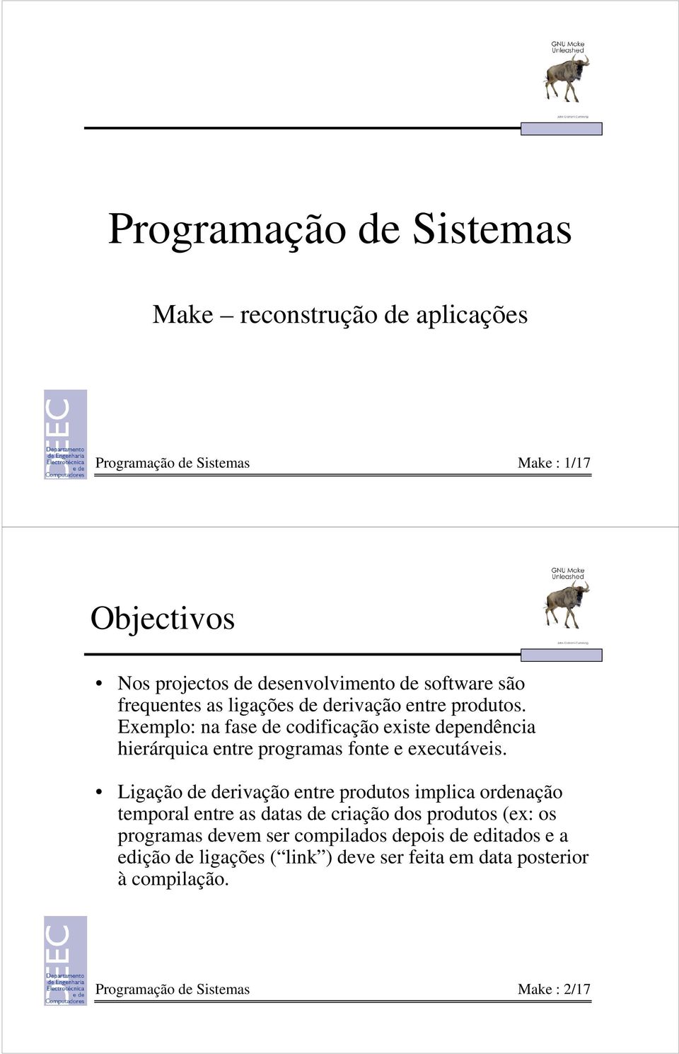 Exemplo: na fase de codificação existe dependência hierárquica entre programas fonte e executáveis.